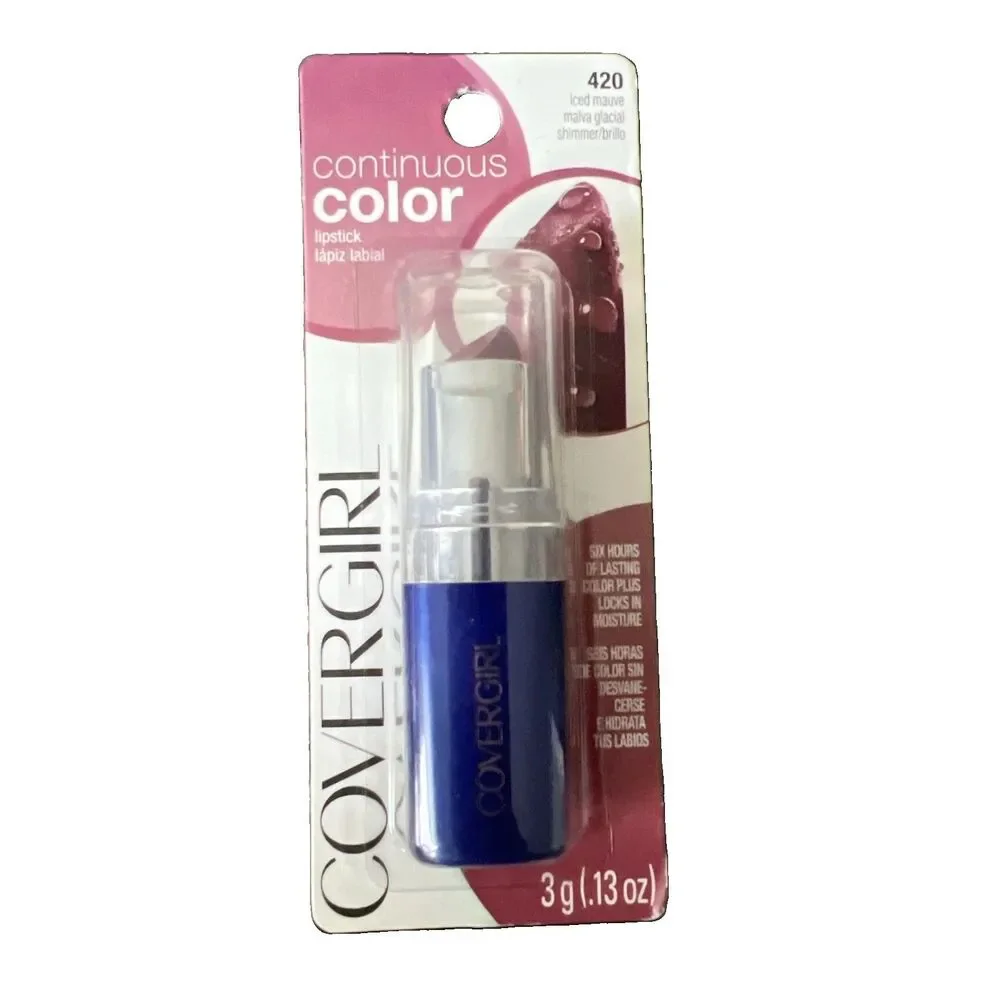 New 4 CoverGirl Continuous Color Lipstick 420 Iced Mauve
